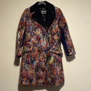 New Sportmax Max Mara Wool Blend Multicolor Coat Jacket size 4 NWT